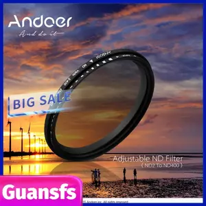 Guansfs Guansfs 55mm ND Fader Mật độ trung tính Bộ lọc biến thiên ND2 đến ND400 có thể điều chỉnh cho máy ảnh DSLR Canon Nikon