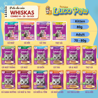 [Combo Tiết Kiệm 14 - 28 - 56] Gói Pate WHISKAS Gói 80g pate cho mèo - Luco Paw