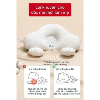 Tựa đầu sơ sinh có gối chống lật, hình chữ U, tháo rời, giặt được, dùng bốn mùa