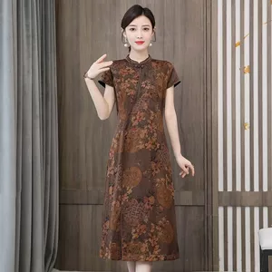 2026 Thơm Mây Gạc Đầm Nữ Thương Hiệu Cao Cấp Thật Sườn Xám Slim-fit Ôm Hơn Nhìn Hạnh Phúc Mẹ Váy Cưới Embro