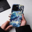 Họa tiết nghệ thuật màu xanh Thích hợp cho iPhone 17Promax 16Pro 15 11 12 13 14 xs XR 17Air Vỏ cứng hai lớp chống sốc JB9R