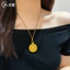 Cát Vàng Tám Kho Báu La Bàn Mặt Dây Chuyền Vòng Cổ Nữ Vòng Hoa Bầu Vàng Mặt Dây Chuyền Dây26042105