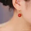 Bông tai mã não đỏ tự nhiên chính hãng - Khóa chắc chắn, phù hợp cho năm mới với vẻ đẹp sang trọng và may mắn FJ4U