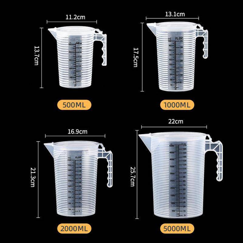 Cốc Đo Nhựa PlumHOUSE 500ml đến 5000ml Cân Tốt Nghiệp Cấp Thực Phẩm Dụng Cụ Nhà Bếp Nướng Nấu Trộn Chất Lỏng VN