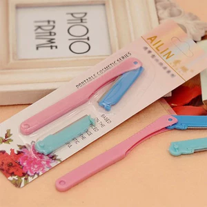 【Roshy】thích hợp sử dụng tại salon làm đẹp. có lưỡi thay thế Bộ dao tỉa lông mày gấp gọn dành cho nữ