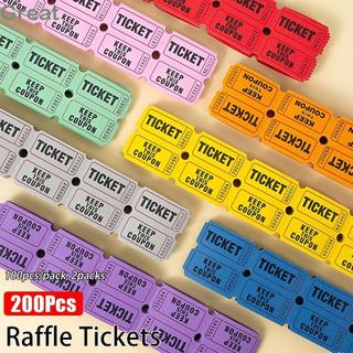 TUYỆT VỜI 200 Chiếc Vé Sự Kiện Lễ Kỷ Niệm, Dành Cho Lớp Học Giấy Đơn Nhãn Raffle Vé, Sự Kiện Uống Nước Số Lượng Lớn Xổ Số Nhiều Màu Sắc Cuộn Xổ Số