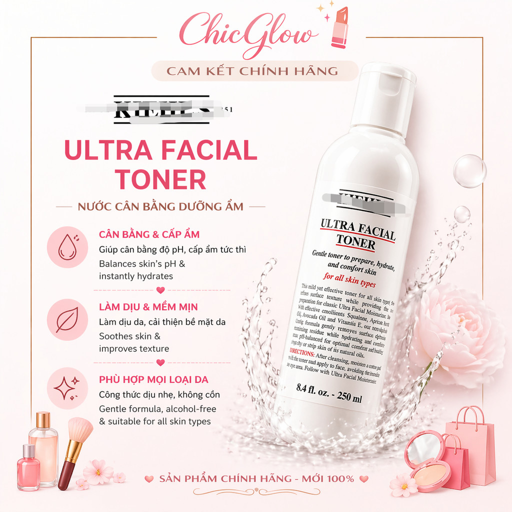 [Chính Hãng] Dưỡng Ẩm  𝕂𝕀𝔼ℍ𝕃'𝕊 𝕌𝕃𝕋ℝ𝔸 𝗙𝗮𝗰𝗶𝗮𝗹 𝗧𝗼𝗻𝗲𝗿 Fullbox | Phiên Bản, Dưỡng Ẩm Tối Ưu, Dịu Nhẹ