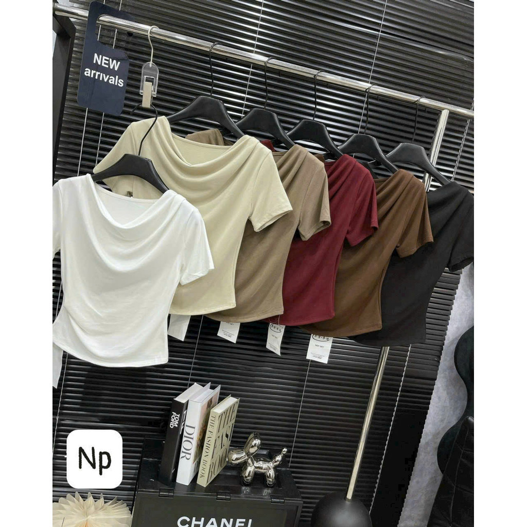 A008 Áo Thun Dáng Ôm Cổ Đổ Thời Trang Cuốn Hút Cho Nàng T071 Linh Tây.Clothing