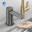 Máy phân phối xà phòng vòi chậu rửa mặt Cảm ứng hồng ngoại Hộp đựng xà phòng tự động Hộp đựng phòng tắm Màu đen lỏng