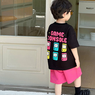 (Từ 1-12 tuổi) Áo thun ngắn tay trẻ em, Áo thun in hình hoạt hình máy chơi game cho bé trai, Áo cổ tròn