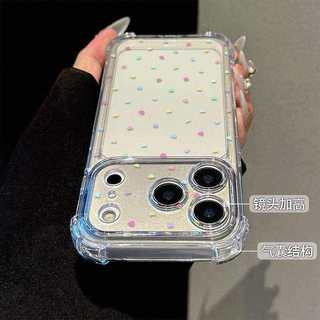 Ốp Điện Thoại Trong Suốt Trái Tim Tình Yêu Màu Sắc Dễ Thương Cho iPhone 17Promax 16 15 14 13 12 11 Pro Max 14Plus 17Pro Siêu Mỏng Chống Sốc Silicon Mềm Nữ Vỏ Di Động