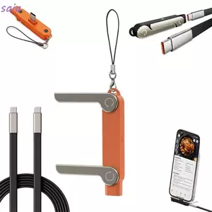 Giá đỡ sạc siêu nhanh SAIA, có thể gập lại 360° Bộ chuyển đổi cáp dữ liệu xoay, Bộ chuyển đổi cáp sạc bền bỉ có thể tháo rời