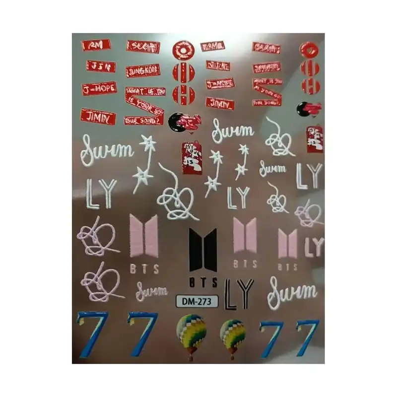Bán Sản Phẩm Mới BTS Làm Móng Tay Miếng Dán Tất Cả Hỗ Trợ Móng Tay Sổ Tay Kép Miếng Dán Hàn Quốc kpop Hàng Hóa Chất Lượng Cao