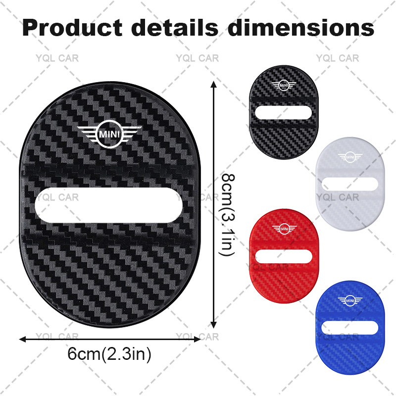1 / 4 Khóa Cửa Ô Tô Chống Va Chạm Miếng Lót Khóa Cửa Ô Tô Đệm Dành Cho Mini Cooper One S R50 R53 R56 R60 F55 F56 R57