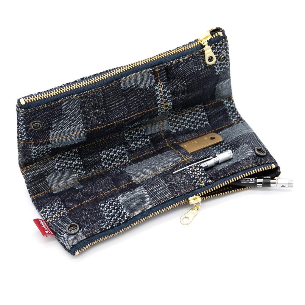 LUDDITE Tui Dung But Denim Bendy/3 Chuc Nang/Denim Okayama/Khoa YKK/5 Kieu/Nhat/LDD-BNPN