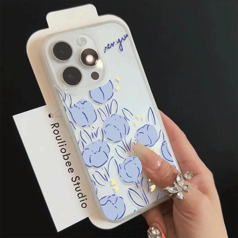 Blue Tulip cho trường hợp iPhone 17pro iPhone 16/15 Skin Sense Frosting Case