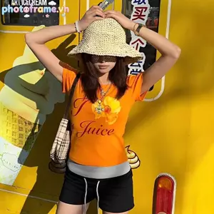 Khung Ảnh Mỏng Phù Hợp Áo Thun Nữ Mùa Hè, Họa Tiết Hoa