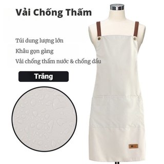 Tạp dề nhà bếp chống dầu chống thấm nước PVC Nấu ăn không tay Phục vụ sử dụng tại nhà Phong cách Hàn Quốc