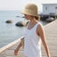 WEETW Mẹ Mũ Xô Hoa, Trang Trí Hoa Ngắn Phong Cách Viền Mũ Chống Nắng Rỗng, Phong Cách Châu Âu Nhẹ Thanh Lịch Có Thể Điều Chỉnh Mũ Bowler Nữ Cao Tuổi
