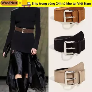 Thắt lưng da lộn WOODNEST 4,8cm, thiết kế sang trọng cổ điển, phù hợp làm quà tặng