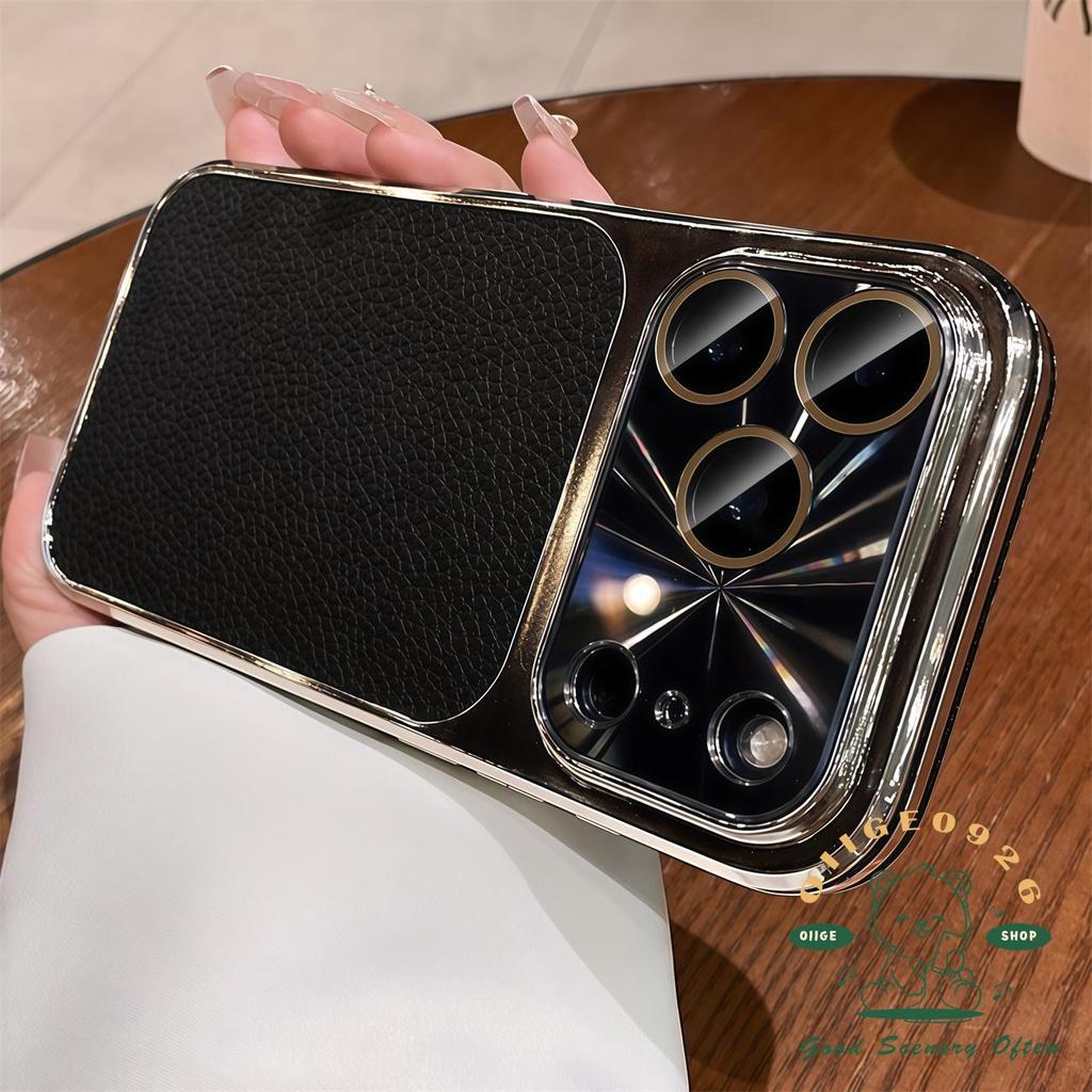 【 Ốp lưng iPhone17 】 Túi khí CD-pattern ống kính da Vỏ điện thoại iphone17 Pro Max 16 15 14 13 cho vỏ iPhone Vỏ mềm silicon TPU chống sốc