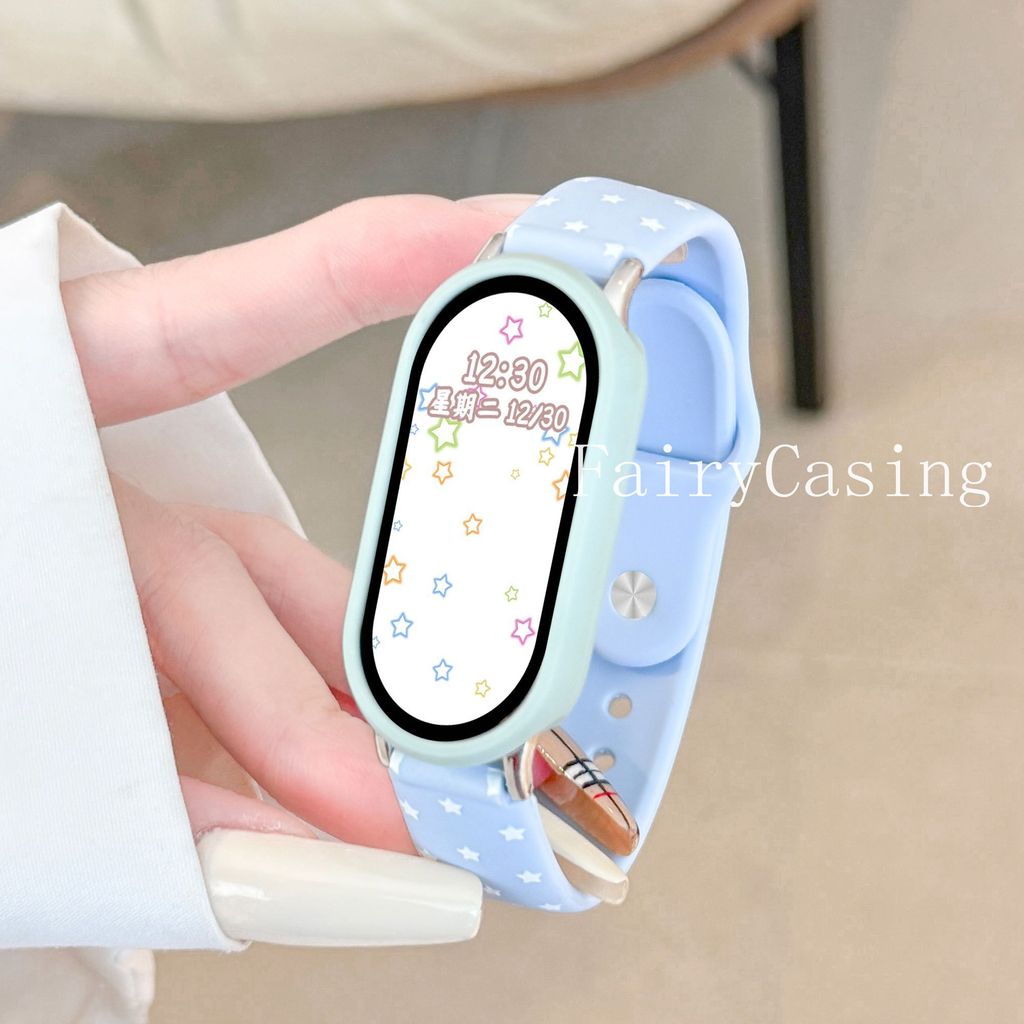 Ngôi Sao In Hình Dây Silicon Cho Xiaomi Mi Band 10 9 8 7 6 5 4 3 Vòng Tay Có Thể Thay Thế Cho Redmi Watch 4 5 6 Dây Đeo Tay