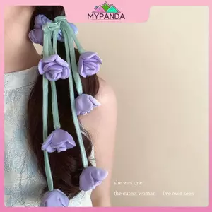 MYPANDA Scrunchie Dây Buộc Tóc Họa Tiết Hoa và Phụ Kiện Treo - Phụ Kiên Tóc Elegant dành cho Nữ