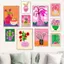 Nordic Cute Pink Flower Vase Botanical Wall Art Canvas Painting Art Home Wall Decor Canvas Poster