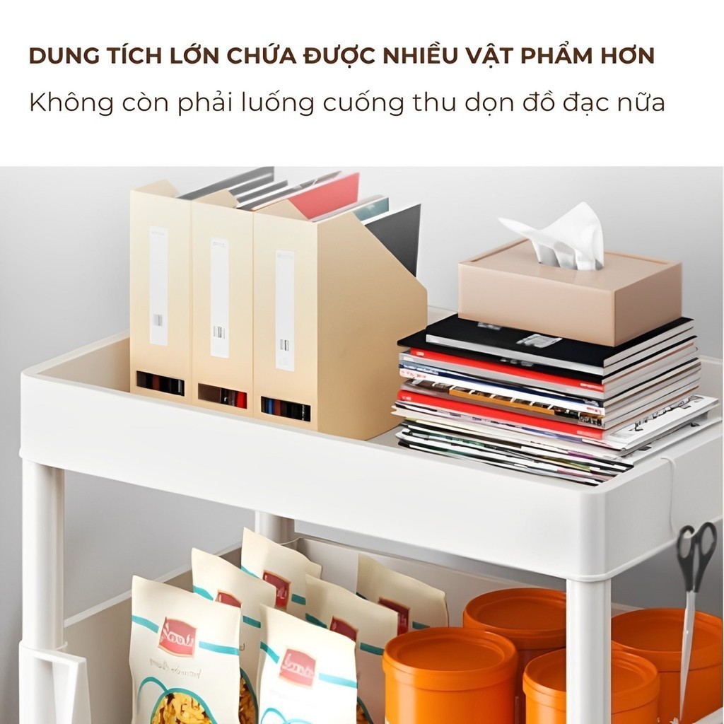 Kệ Đựng Đồ 3-4 Tầng Có Bánh Xe Chắc Chắn Thiết Kế Hiện Đại Dễ Sử Dụng