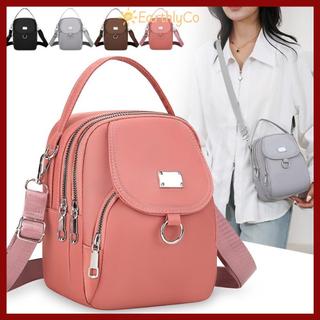 Túi Vuông Nhỏ EARTHLYCO, Túi Điện Thoại Di Động Mini 3 Lớp, Nylon Thời Trang Có Khóa Kéo Chìa Khóa Không Ví Nữ Bé Gái