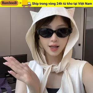 Mũ trùm đầu BAMBOOB, Mũ chui đầu buộc dây quỷ nhỏ ngộ nghĩnh, Mũ chống nắng thời trang màu trơn Y2K Mũ chống nắng khô nhanh mùa hè