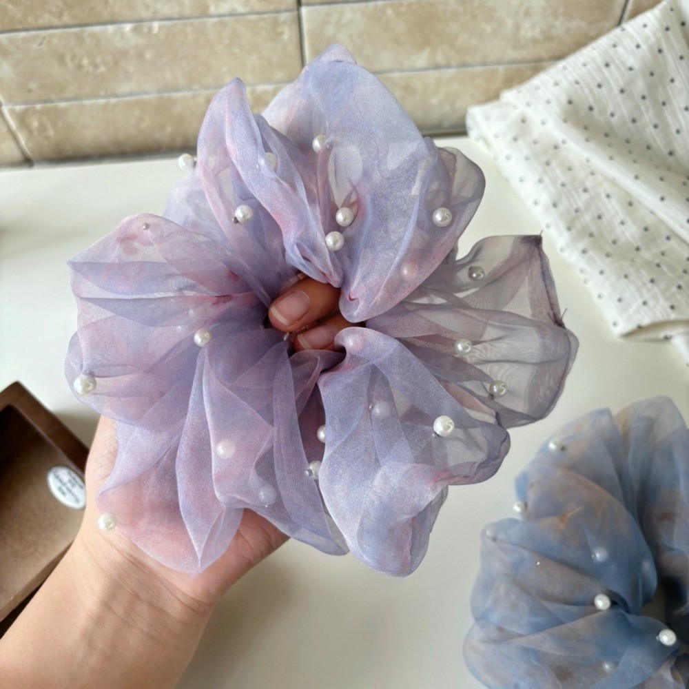 Hululu / Phong Cách Mới Ngọc Trai Quá Khổ Gạc Scrunchy Vòng Tròn Tính Khí Thời Trang Cô Gái Băng Đô Phụ Kiện Tóc