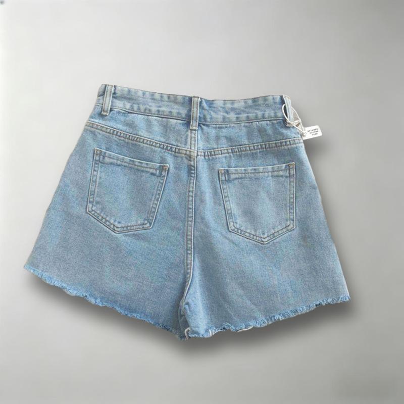 [Seckill trong thời gian có hạn] Quần short Denim mùa hè thiết kế Frayed cạp cao dành cho nữ Phong cách mới Quần short ôm sát hơn