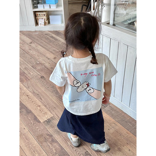 (Từ 1-12 tuổi) Áo thun ngắn tay cho bé gái，thiết kế in hình hoạt hình Hello Kitty hai mặt，cổ tròn，đa năng và thoáng khí