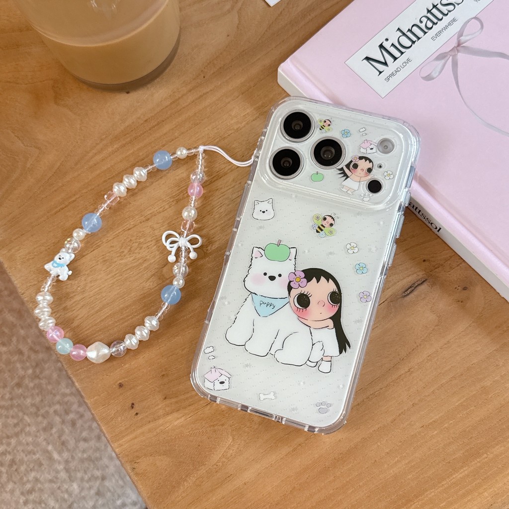 Ốp điện thoại hoạt hình bé gái cho iPhone 17 Pro Max 17 16 15 14 Vỏ bảo vệ chống sốc