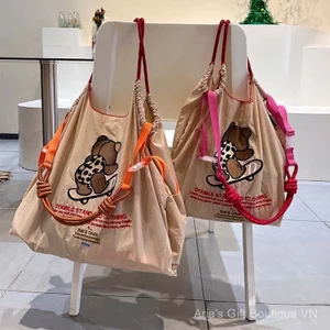 Túi đeo vai mua sắm thân thiện với môi trường bằng vải Canvas di động