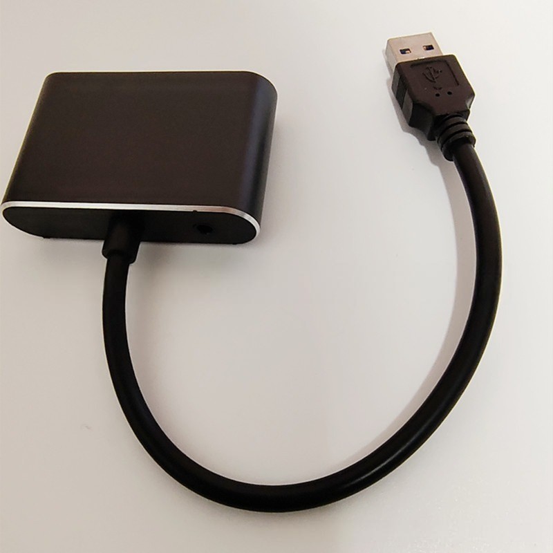 Bộ chuyển đổi USB sang VGA HD 2 trong 1 1080P USB 3.0 sang -Cáp chuyển đổi đầu ra kép tương thích