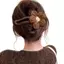 Flgo Sang Trọng Dệt Kim Hoa Mỏ Vịt Kẹp Lưng Đầu Hình Đĩa Tóc Kẹp Đường Thẳng Kẹp