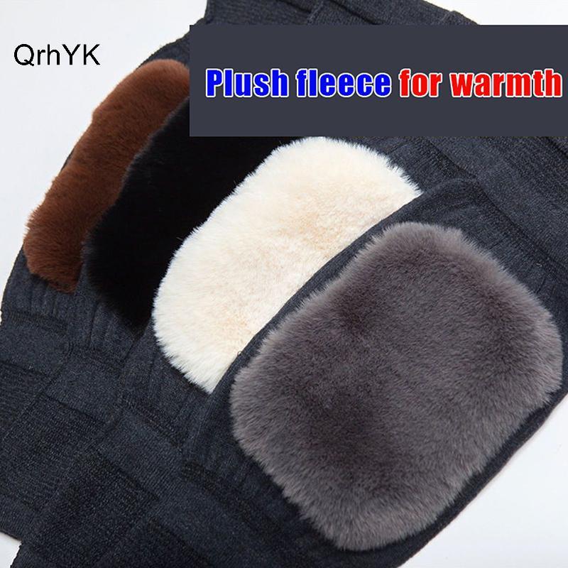 1 Cặp Bảo Vệ Đầu Gối Giữ Ấm Mùa Đông Cho Nữ, Hỗ Trợ Viêm Khớp, Thỏ QrhYK
