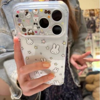 Dễ Thương Ngôi Sao Thỏ Động Vật Trường Hợp Điện Thoại Cho iPhone 17 16 15 14 13 12 11 Pro Max X XR XS Max