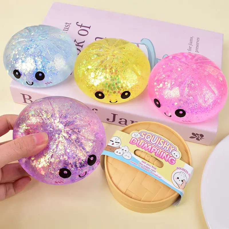 Đồ chơi mềm hình bánh bao lấp lánh VN, Hộp quà bí ẩn, Mô hình thực phẩm mềm màu sắc tươi sáng, Đồ chơi cảm giác bóng bóp giảm căng thẳng.