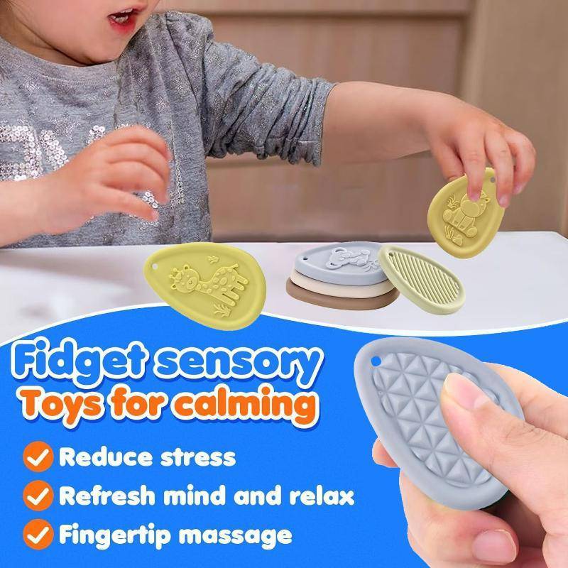 < WHPHous-t > Đồ chơi Fidget dành cho người lớn Tự kỷ Trẻ em Bộ 6 viên đá silicon kết cấu Làm dịu cảm giác Hỗ trợ lo âu Thời gian chơi Đẹp