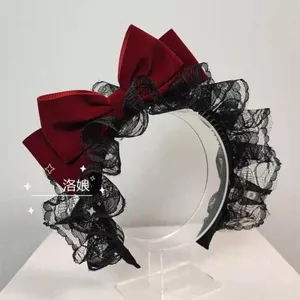 Băng Đô Cô Dâu Hoa Cưới Thần Eros Tay Cầm Thiên Thần LO Mẹ Tất Cả Trận Đấu Ren kc Băng Đô Nơ Gothic Đầu Phụ Kiện 260504
