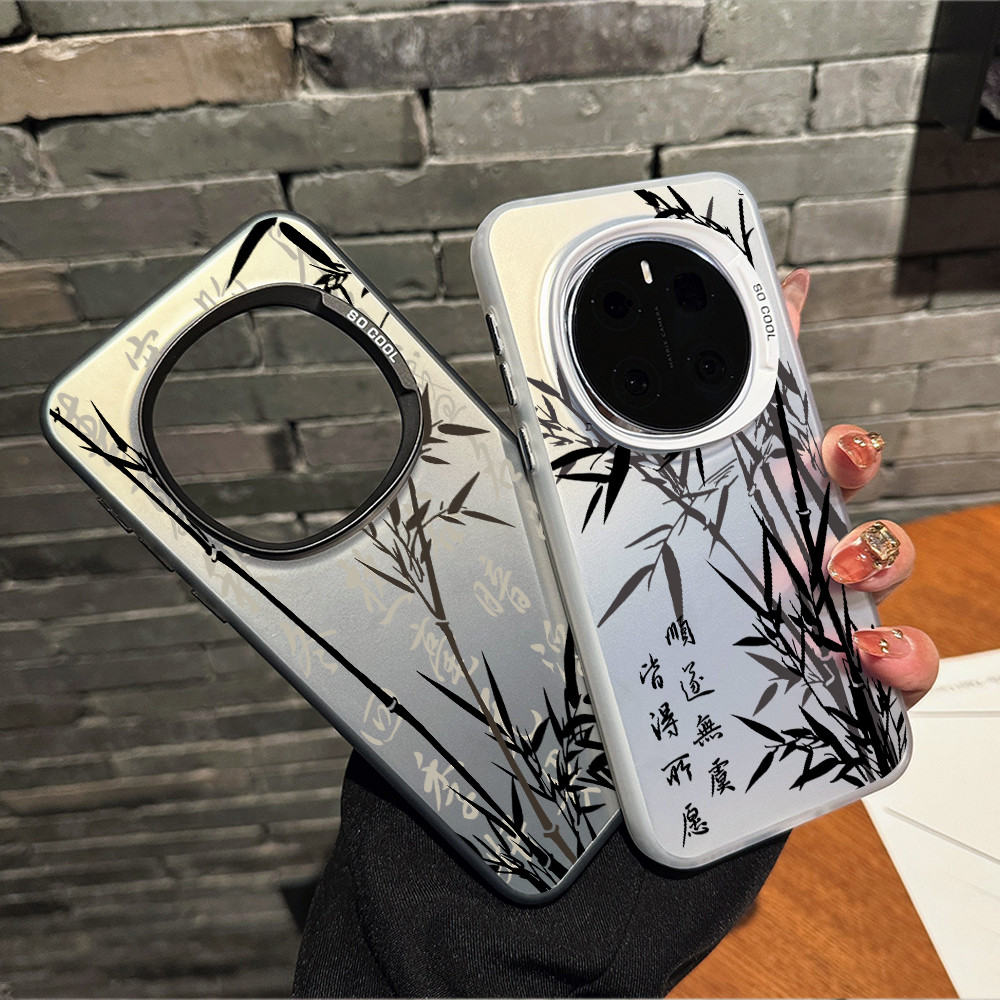 Dành Cho Honor Magic 8 Pro / 7 Pro / 6 Pro / GT Pro / Win RT / X60 Pro / 400 Vỏ Điện Thoại Cứng Micro Matte Họa Tiết Tranh Thư Pháp Tre, Chống Sốc / Tương Thích X9D / X9C / X9