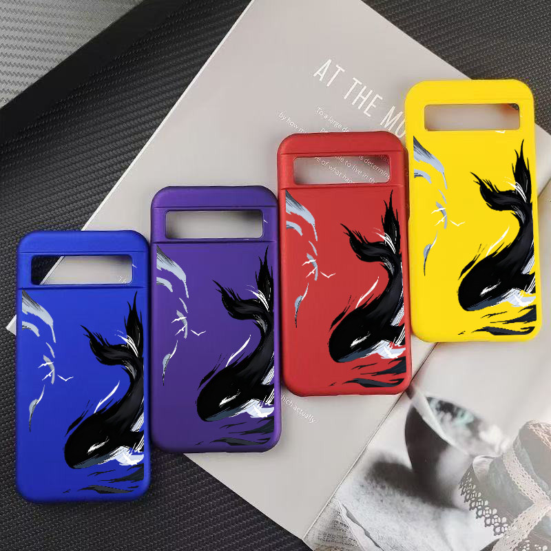 Mực Cá Voi Mỏng Cứng Mờ Ốp Lưng Điện Thoại Cho Google Pixel 11 Pro 10A 10 Pro XL 9A Pixel 8 7A 7Pro 6A 5A Quấn Nửa Google Pixel Cover
