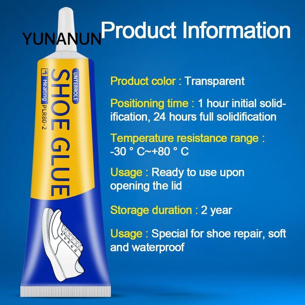 Yunaun 60ML Keo dán giày chắc chắn, Keo dán giày chống thấm nước, PVA Sửa chữa chất lỏng Dụng cụ sửa giày