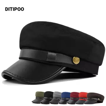 Mũ hải quân DITIPOO, Mũ lưỡi trai phẳng cổ điển Mũ nồi, Mũ phẳng Newsboy Mũ lưỡi vịt Mũ hình bát giác Mũ lưỡi trai phẳng Mũ trai nam nữ
