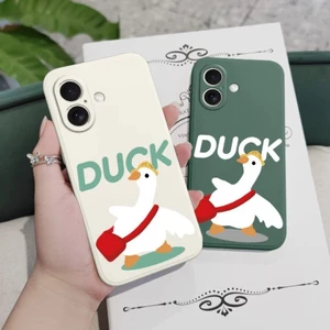 Ốp Điện Thoại Vịt Hành Động Tốt Cho iPhone 16E 16 Pro Max 12 11 Pro Max 12 mini 16 Plus Ốp lưng TPU Mềm Chống Sốc