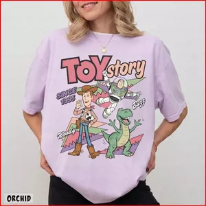 YB1 Câu Chuyện Đồ Chơi 5 Áo Thun Retro Disneyland Quà Tặng Buzz LightYear Woody Slinky Jessie Bo Peep BY1