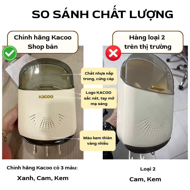 Hộp Đựng Đũa Muỗng Treo Tường HomeMate Có Nắp Đậy, Ống Đũa Thoáng Khí Chống Bụi Chống Ẩm Mốc Tích Hợp Móc Treo